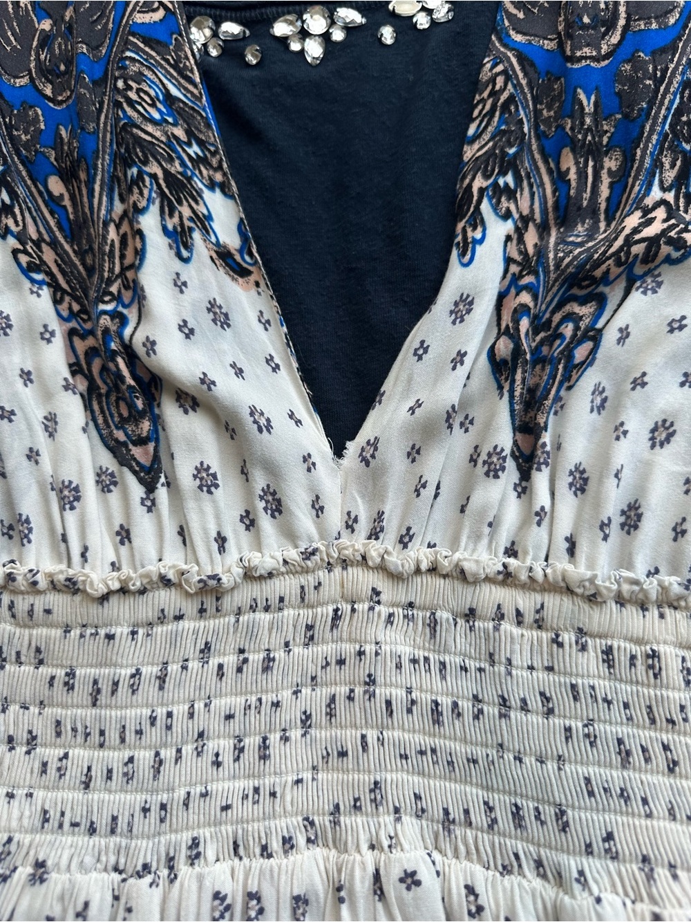 Free People Boho Plunge Smocked Sundress with Deep Pockets M - Picture 10 of 14